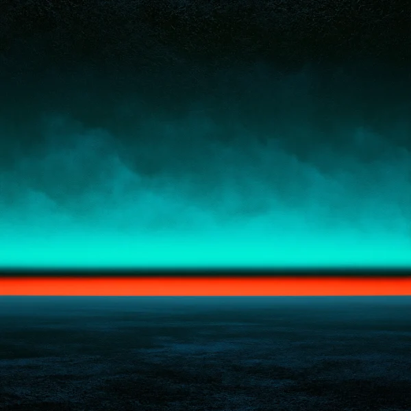 Tableau Horizon Boréal — ciel chromatique aux nuances de bleu profond et de vert aurore