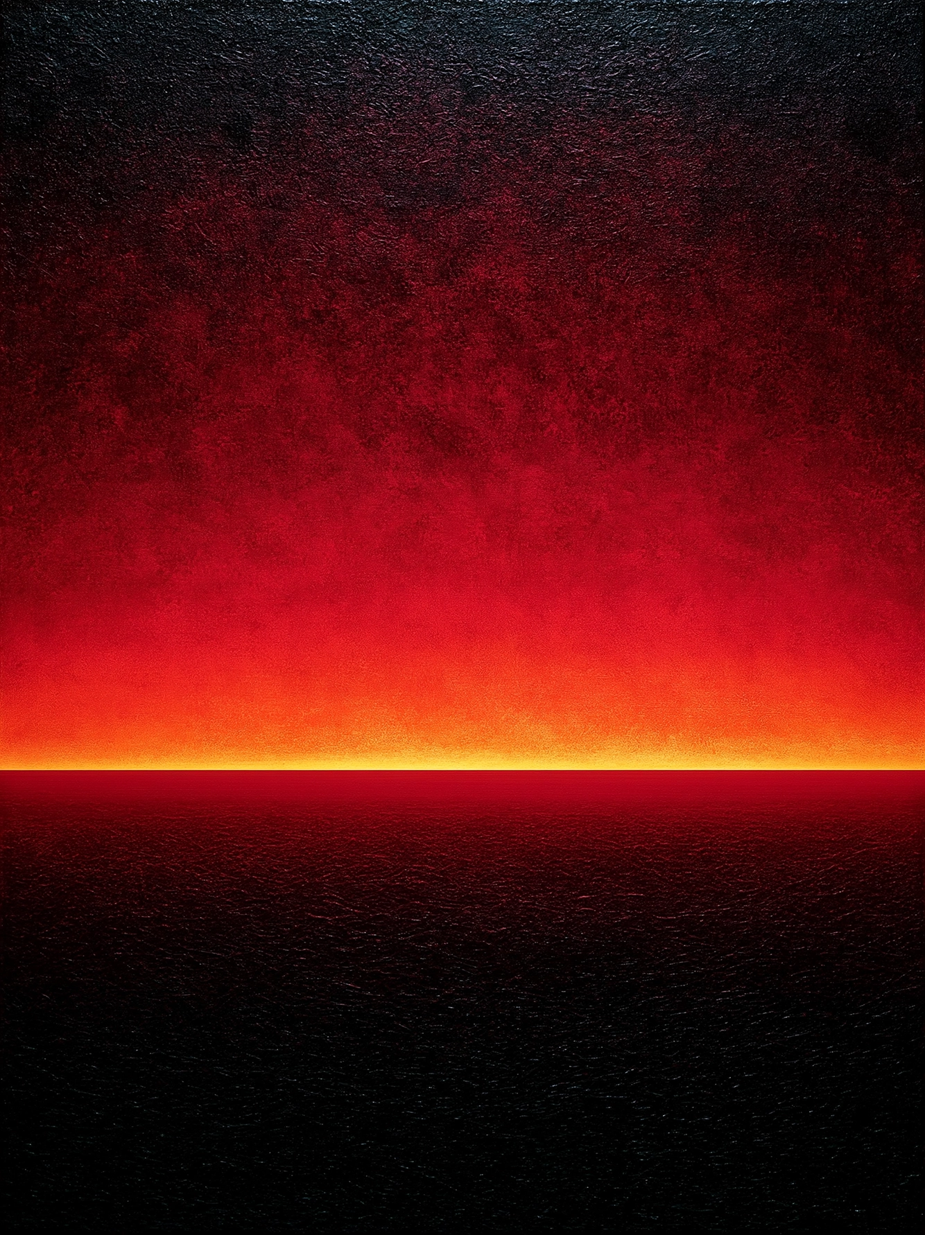 Horizon Incandescent – tableau abstrait rouge et noir aux reflets de feu – Graphic Avenue