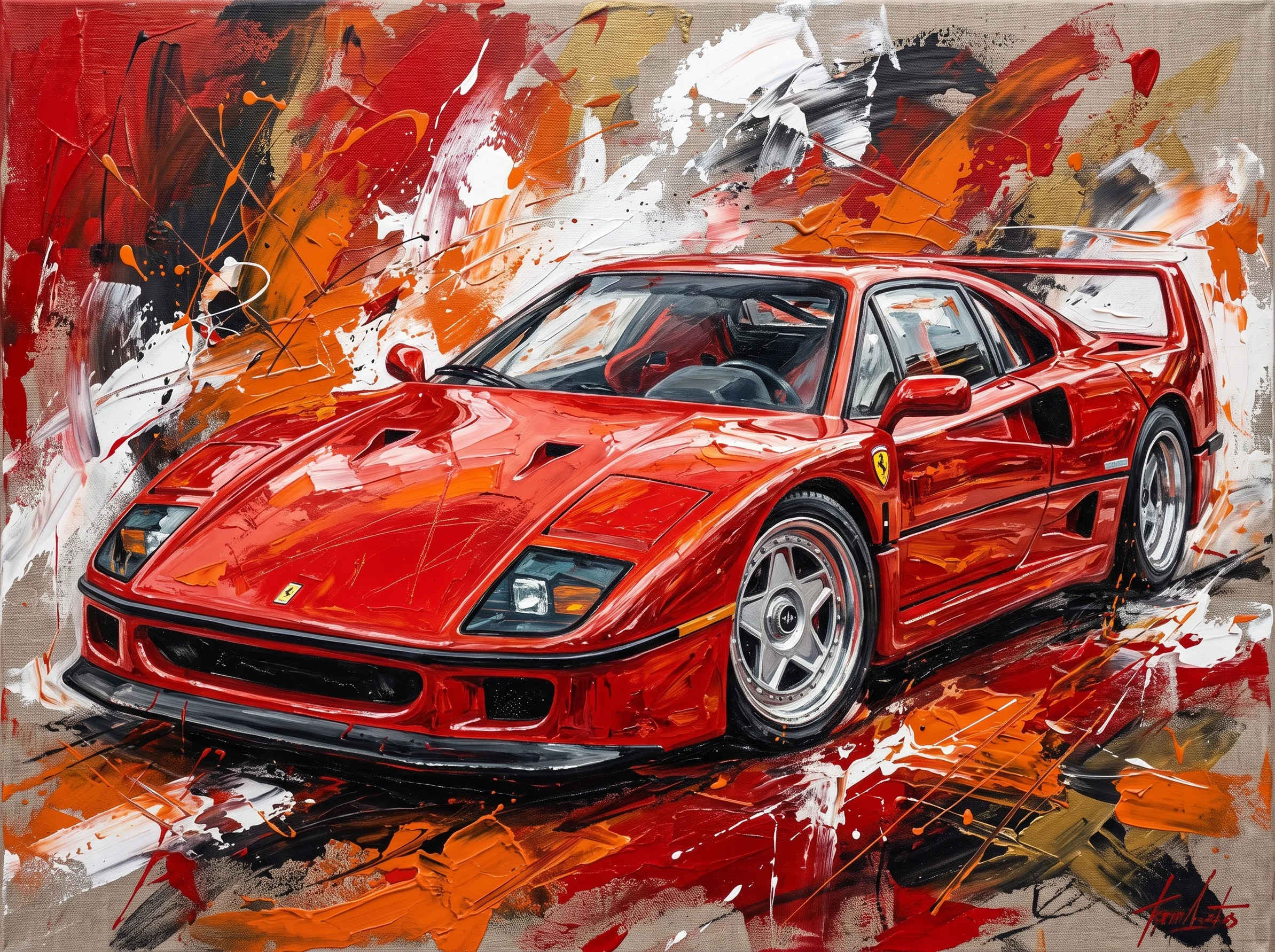 tableau Ferrari F40 – création graphique automobile Graphic Avenue