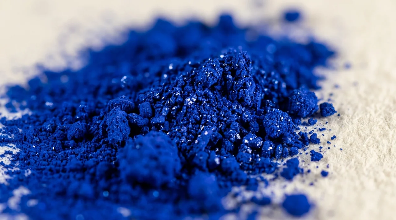 Vue d'ensemble et agencement mural avec un tableau bleu majorelle