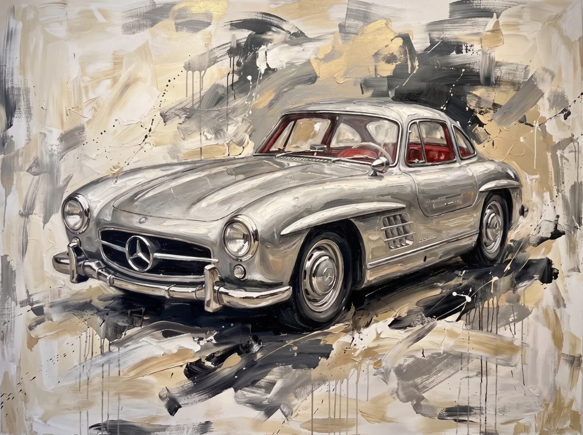 tableau Mercedes 300 SL Gullwing – création graphique automobile Graphic Avenue