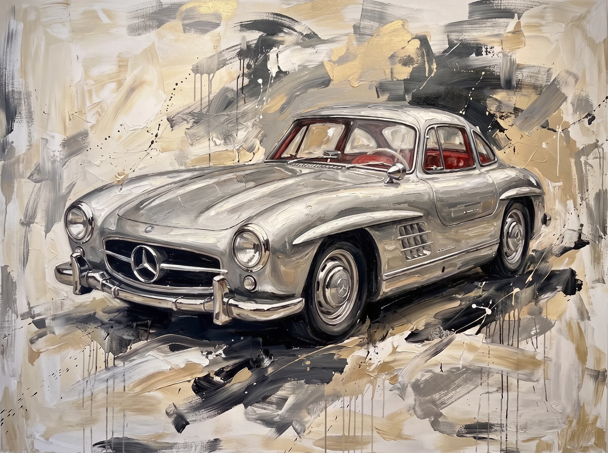 tableau Mercedes 300 SL Gullwing – création graphique automobile Graphic Avenue