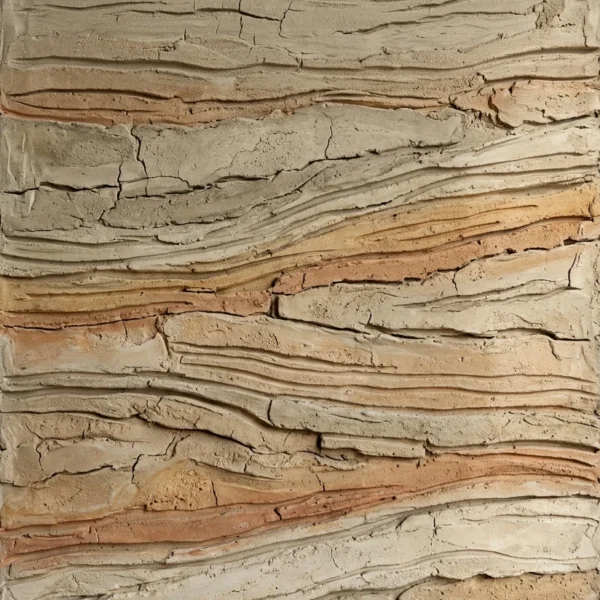 Tableau Failles & Strates Horizontales – Reliefs d'Argile Peignée & Ombres Terrestres Graphic Avenue