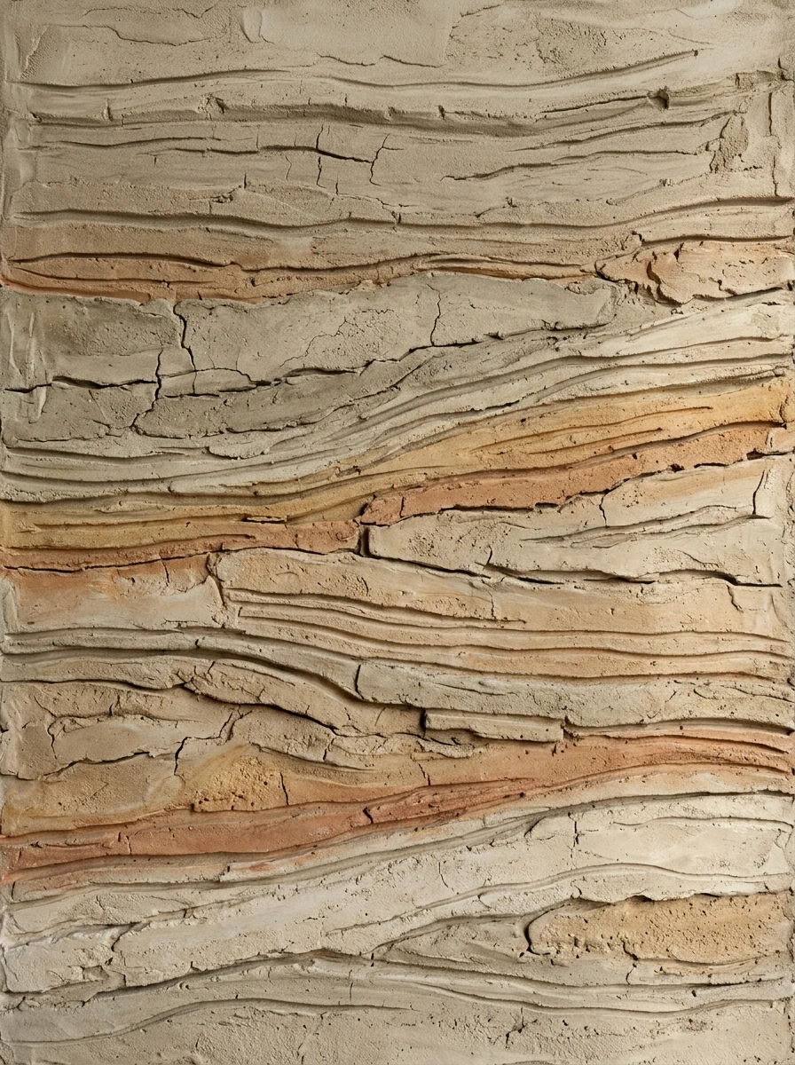Tableau Failles & Strates Horizontales – Reliefs d'Argile Peignée Graphic Avenue