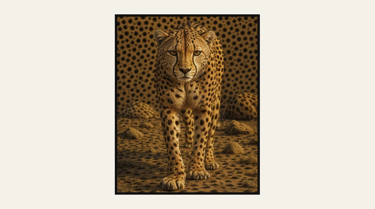Vue d'ensemble et agencement mural avec un tableau animaux stylisés