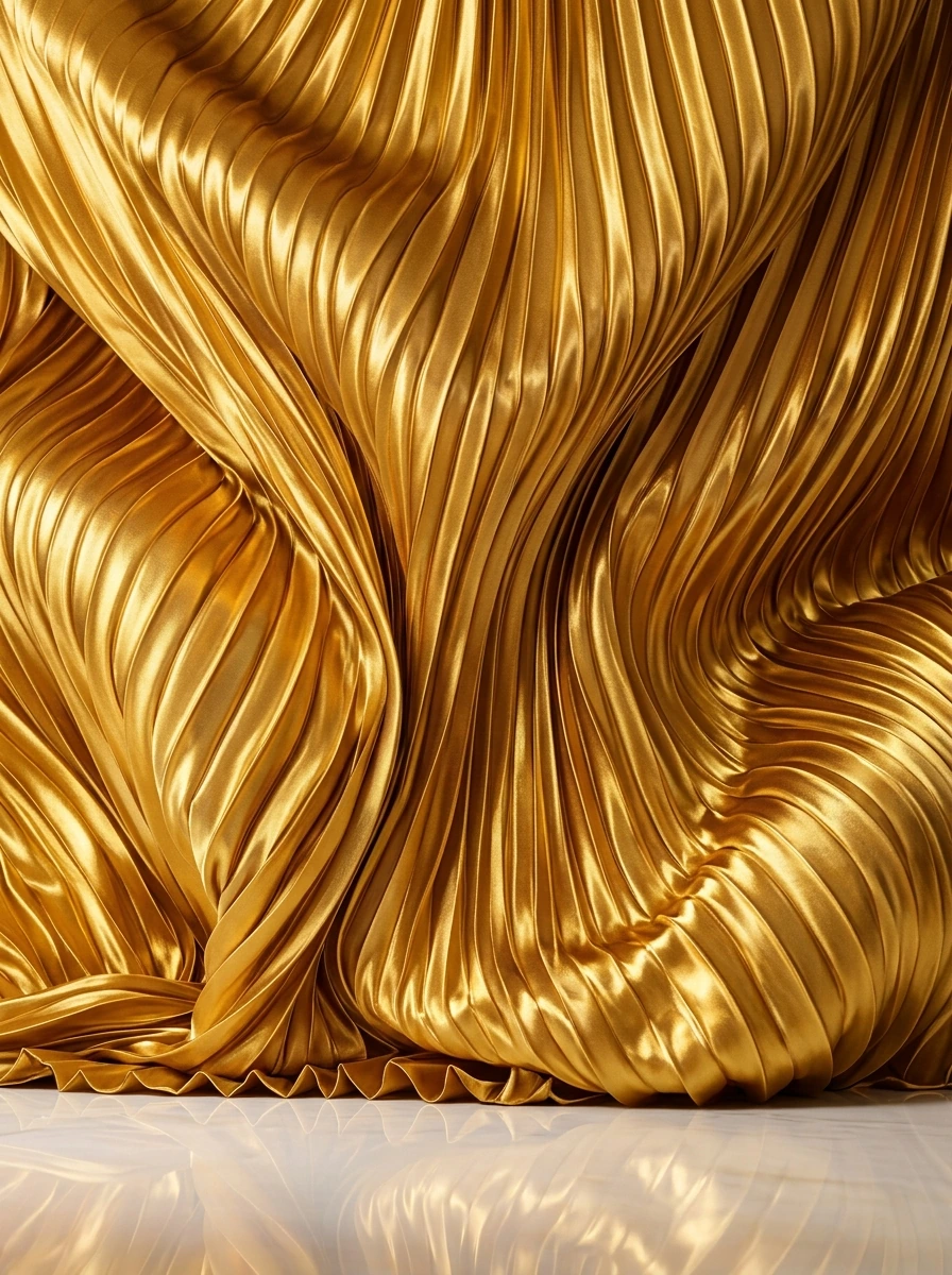 Tableau La Nappe d'Or Fluide – Voiles de Soie & Souffle Minéral Graphic Avenue