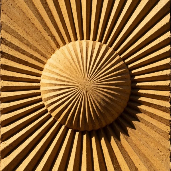 Tableau Le Dôme d'Ocre Rayonnant – Reliefs d'Argile Peignée & Ombres Terrestres Graphic Avenue