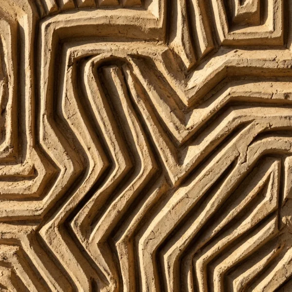 Tableau Le Labyrinthe Tellurique – Reliefs d'Argile Peignée & Ombres Terrestres Graphic Avenue