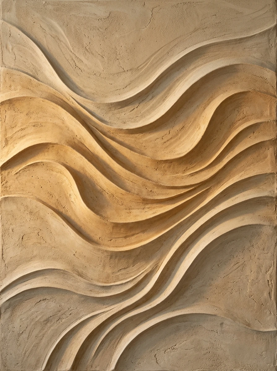 Tableau Les Dunes Fossilisées – Reliefs d'Argile Peignée & Ombres Terrestres Graphic Avenue