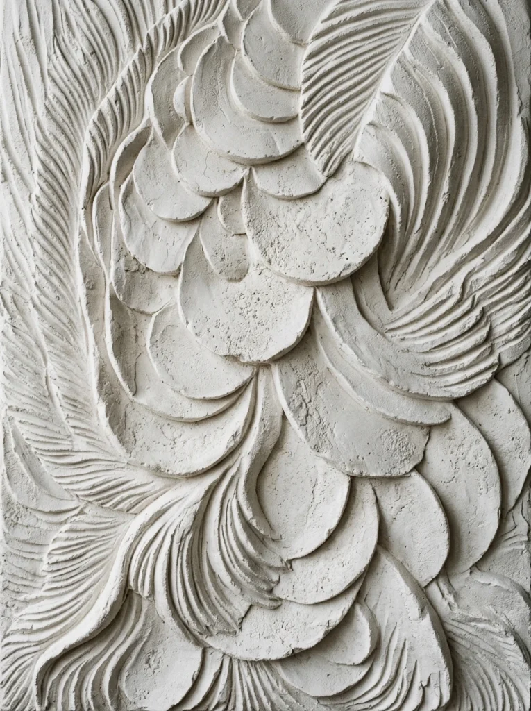 Les Écailles Minérales – Tableau Reliefs d’Argile Peignée