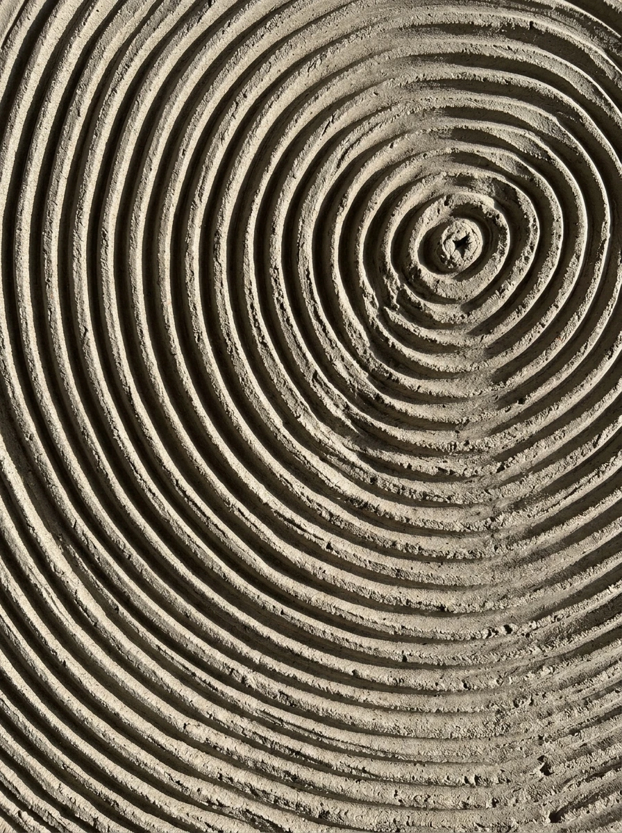 Tableau Les Ondes Concentriques – Reliefs d'Argile Peignée Graphic Avenue