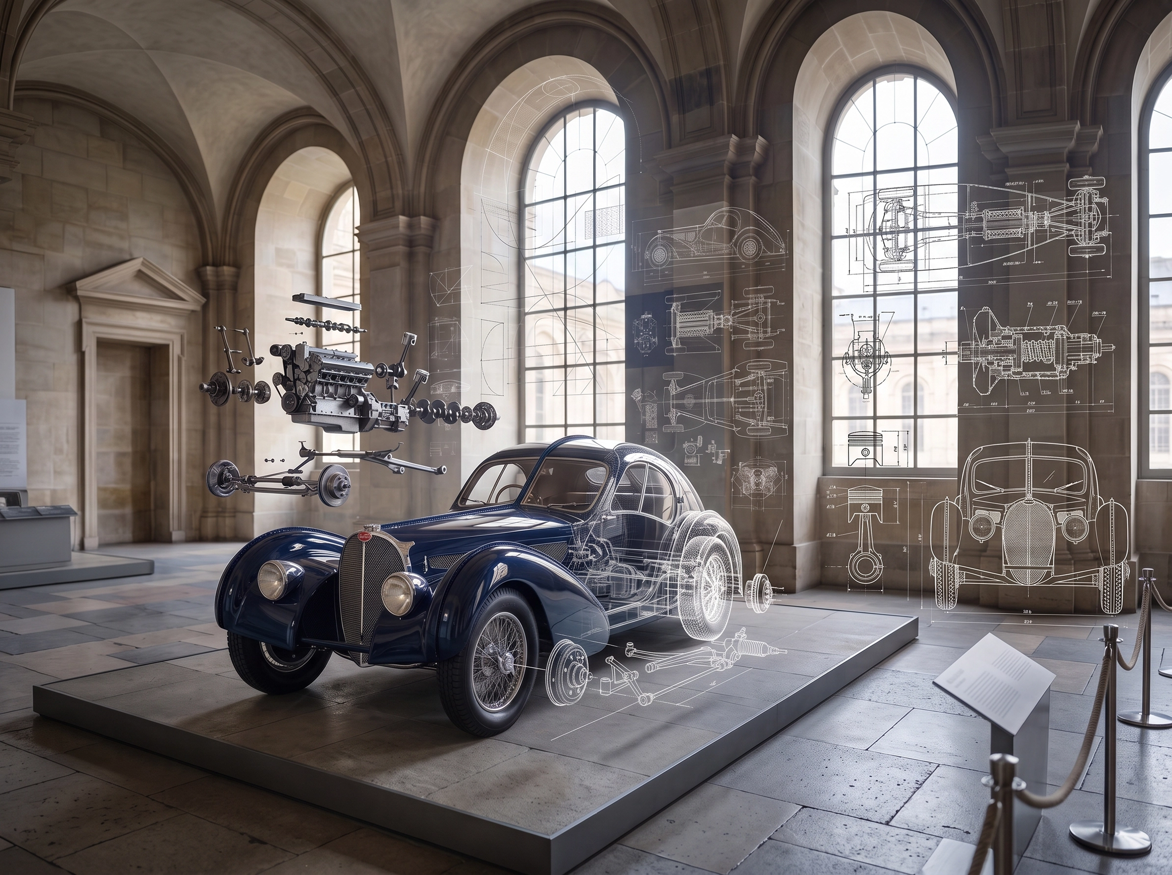 Tableau d'art automobile contemporain Atlantic Anatomy en format paysage