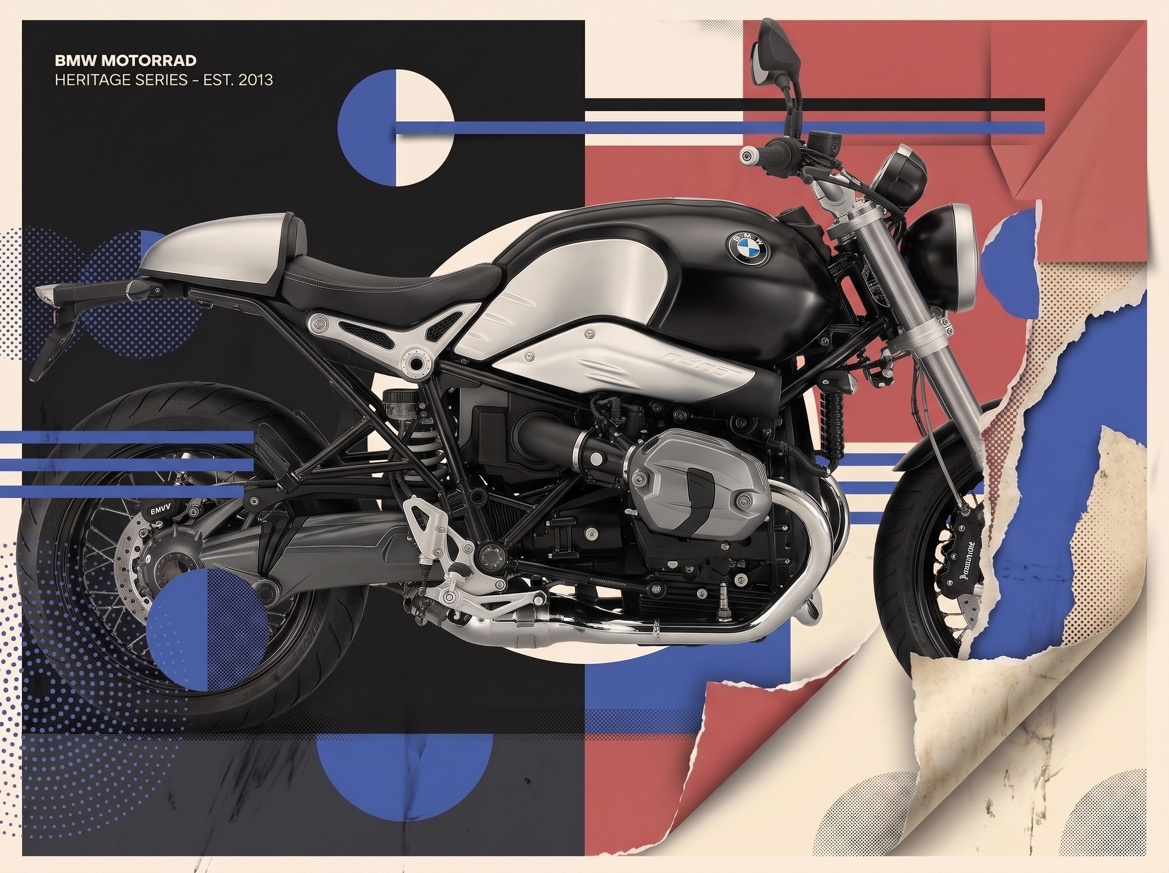 Tableau d'art automobile contemporain Bauhaus Boxer en format paysage