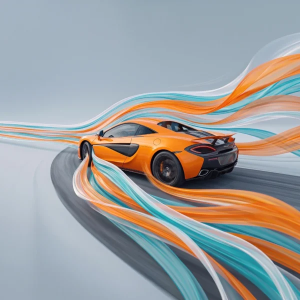 Tableau d'art automobile contemporain Courbes de Vitesse en format paysage