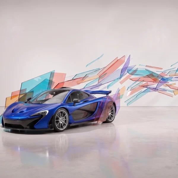 Tableau d'art automobile contemporain Élan Chromatique en format paysage