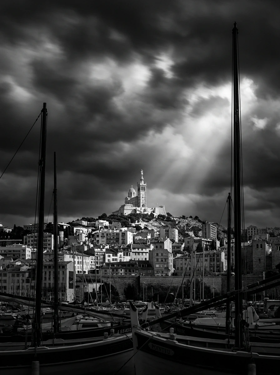 Marseille Notre-Dame de la Garde — Tableau Vieux-Port & Bonne Mère