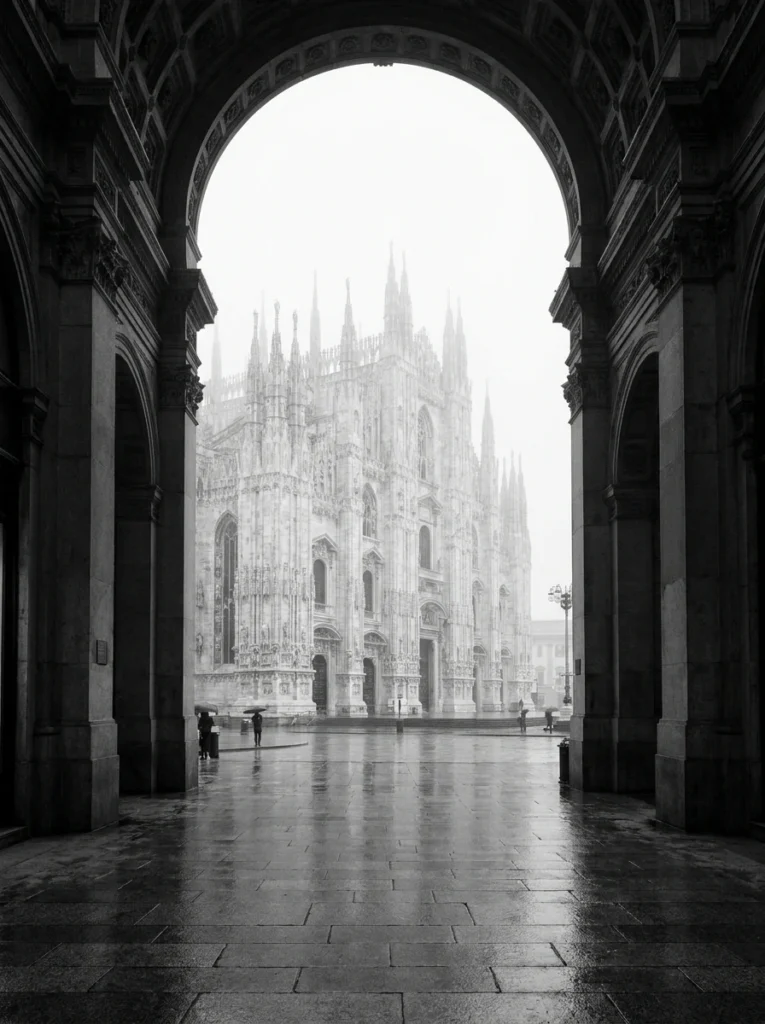 Milan Duomo & Galleria Vittorio Emanuele — Tableau Gothique Italien