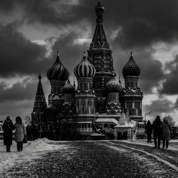 Moscou Cathédrale Saint-Basile — Tableau Hiver Place Rouge