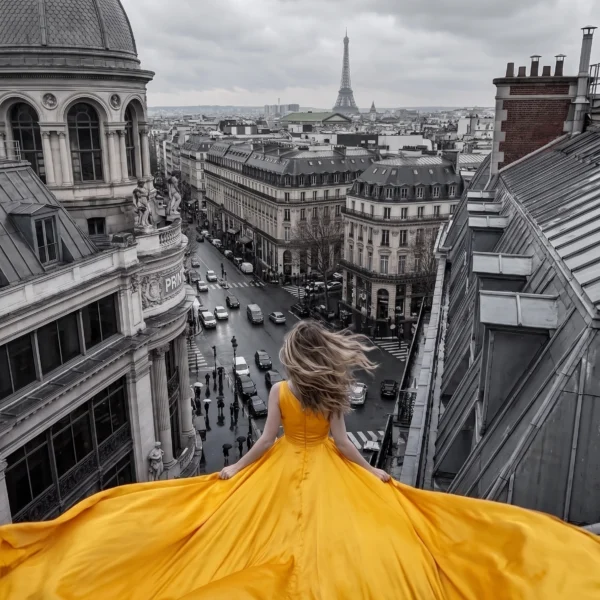 Paris Tour Eiffel & Haussmann — Tableau Urbain Romantique
