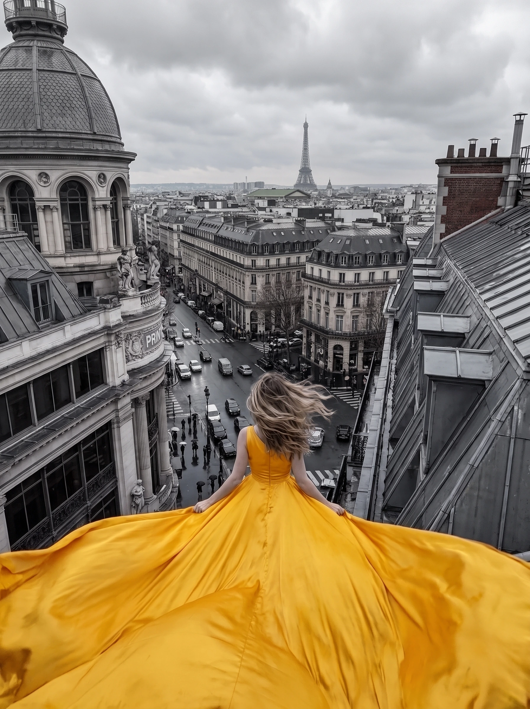 Paris Tour Eiffel & Haussmann — Tableau Urbain Romantique