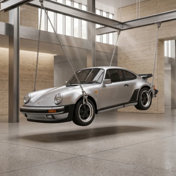 Tableau d'art automobile contemporain Porsche 930 Turbo Suspension — Tableau voiture de légende en format paysage
