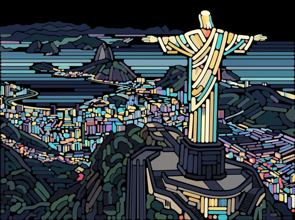 Rio de Janeiro Corcovado & Baie — Tableau Neon Atlas