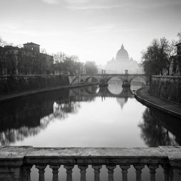 Rome Saint-Pierre & Pont Saint-Ange — Tableau Silencieux & Sacré