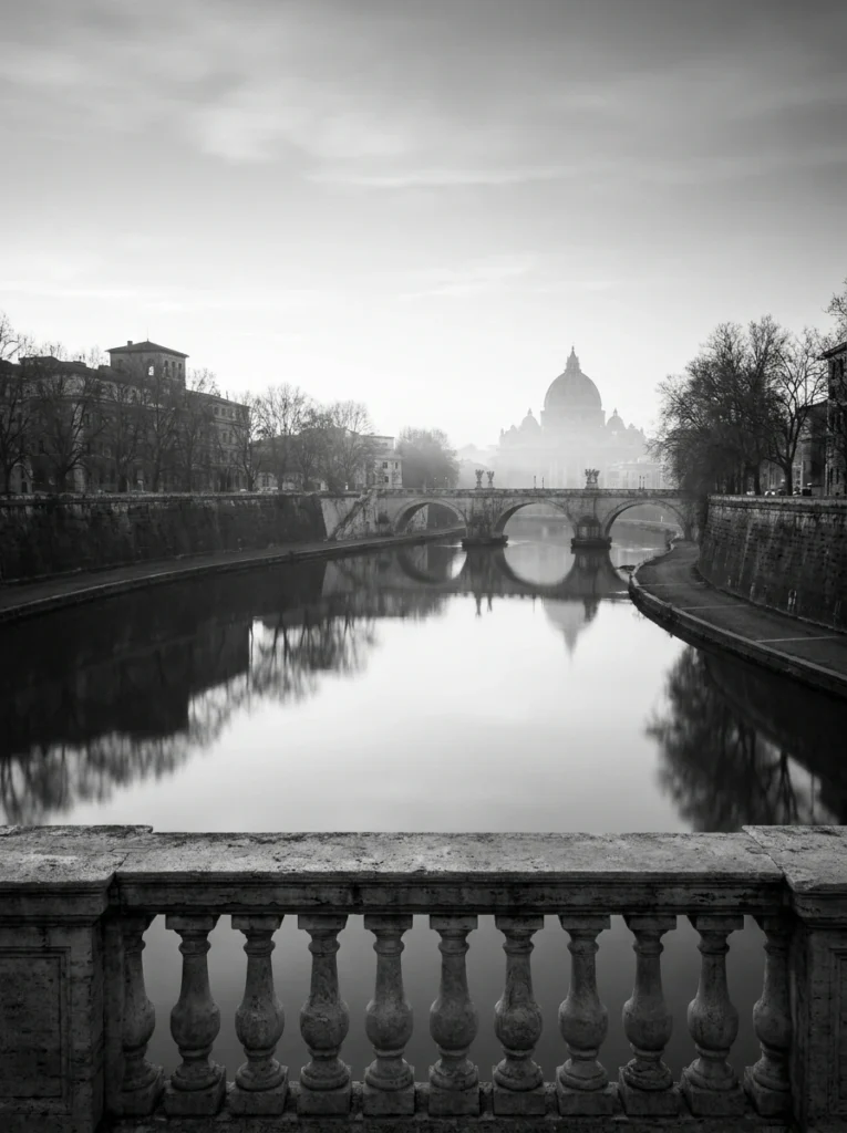 Rome Saint-Pierre & Pont Saint-Ange — Tableau Silencieux & Sacré