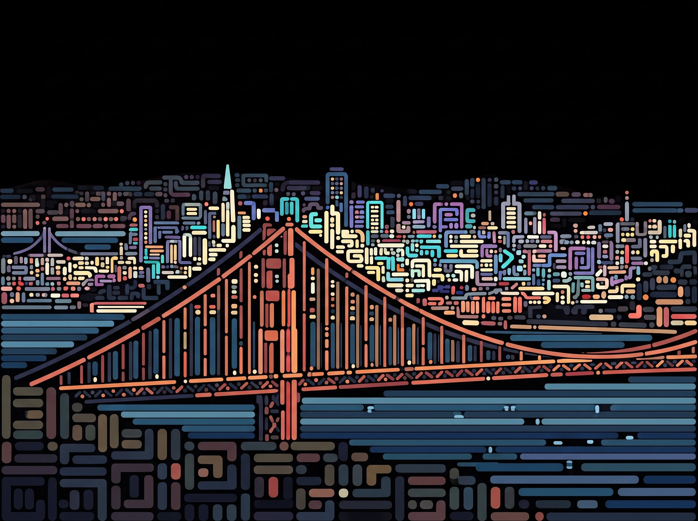 San Francisco Golden Gate & Baie — Tableau Neon Atlas