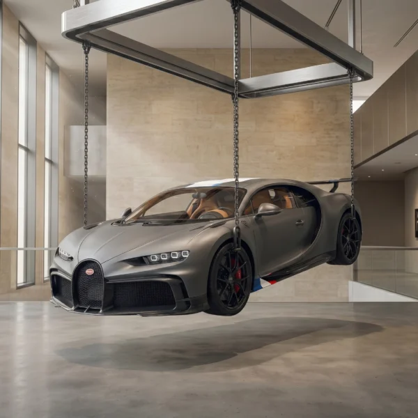 Tableau d'art automobile contemporain Bugatti Chiron Ruines — Tableau voiture de légende en format paysage