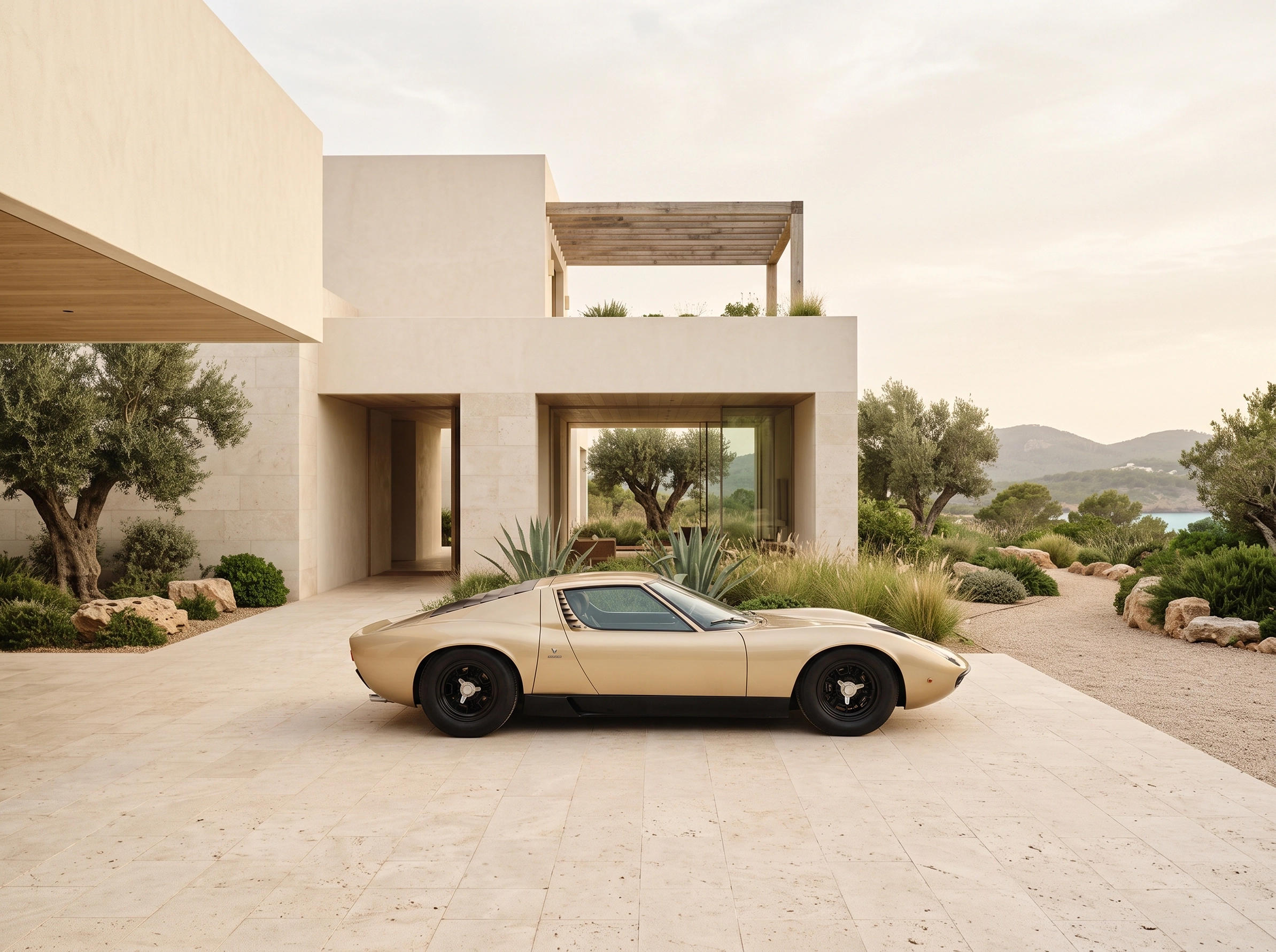 Tableau d'art automobile contemporain Toro d’Oro en format paysage