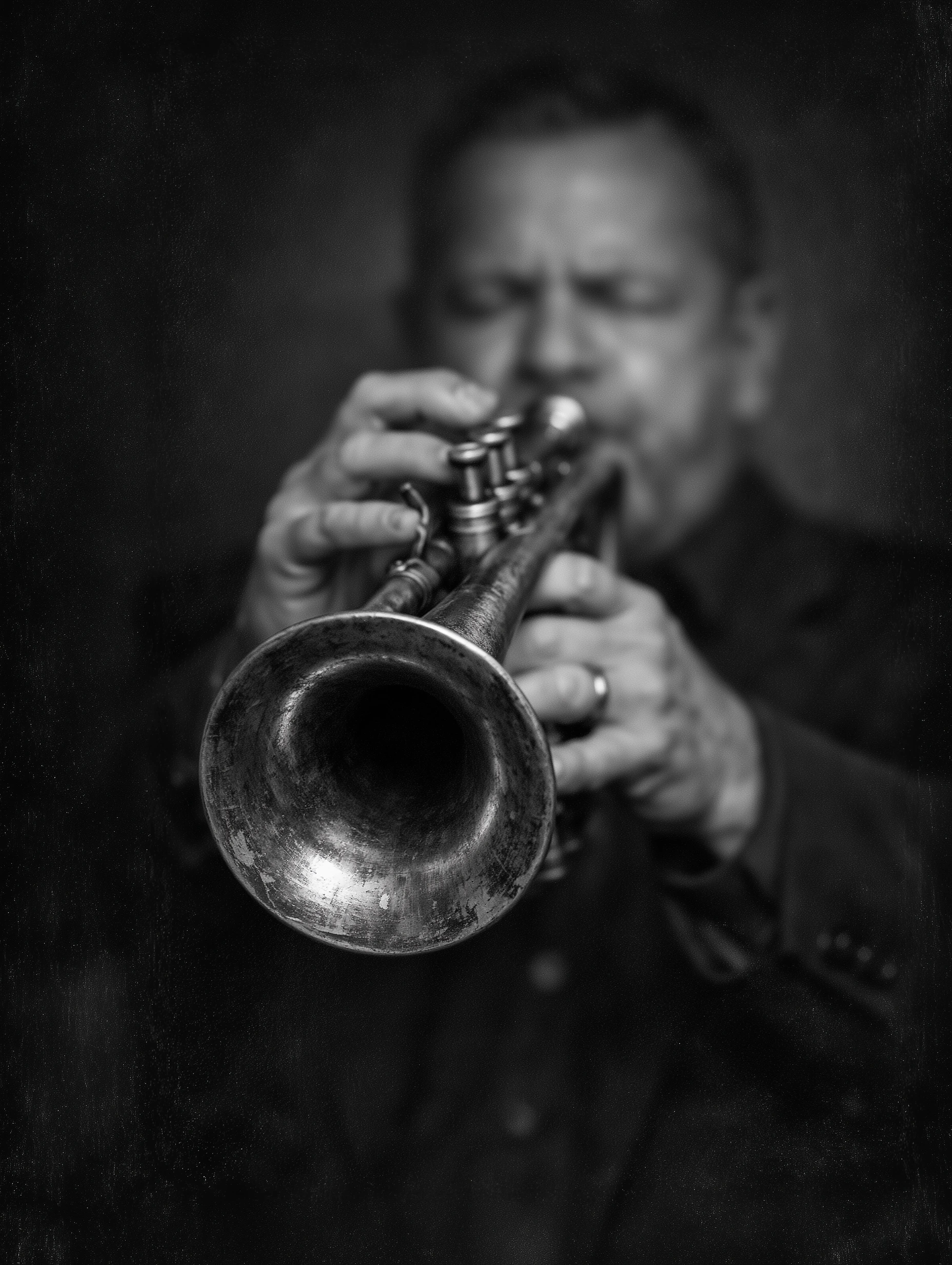 Trompette Jazz — L'Air — Tableau Musique Noir et Blanc